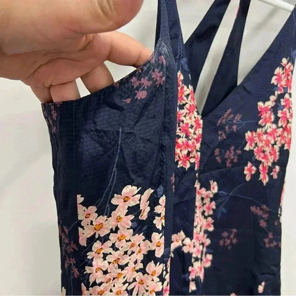 Rebecca Taylor Silk Cherry Blossom Navy Romper 4 - Picture 3 of 13
